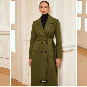 Commense Olive Belted Coat